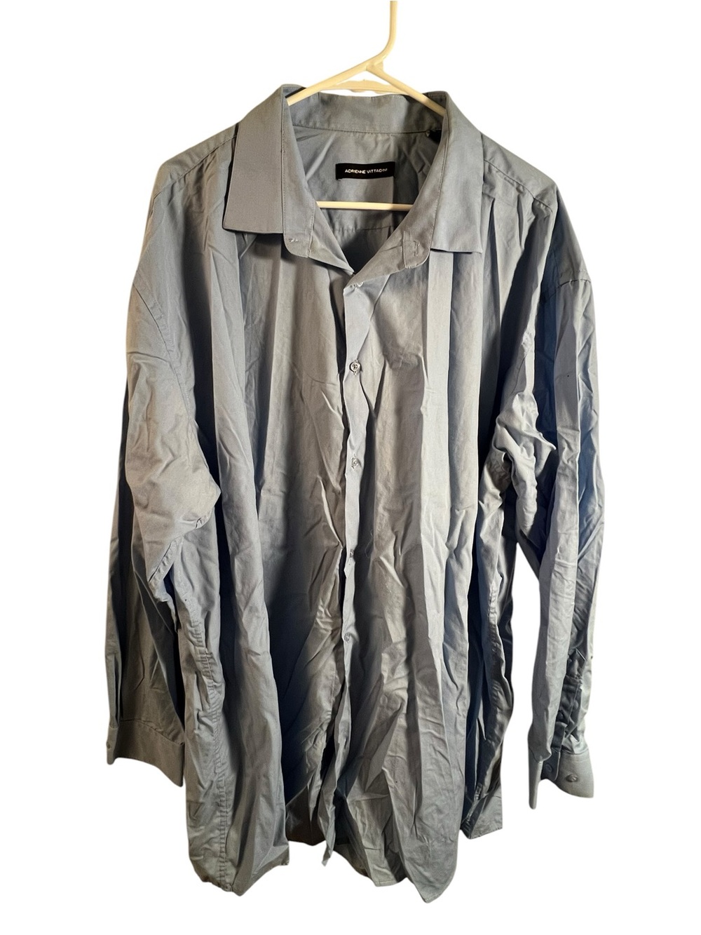 Adrienne Vittadini Men’s Sz 3XL 19-19.5 36/37 Dress Shirt Light Blue Button Down